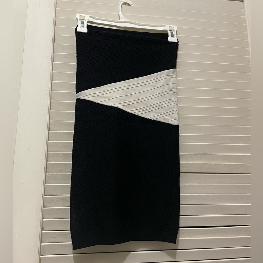 Black & White Strapless Dress